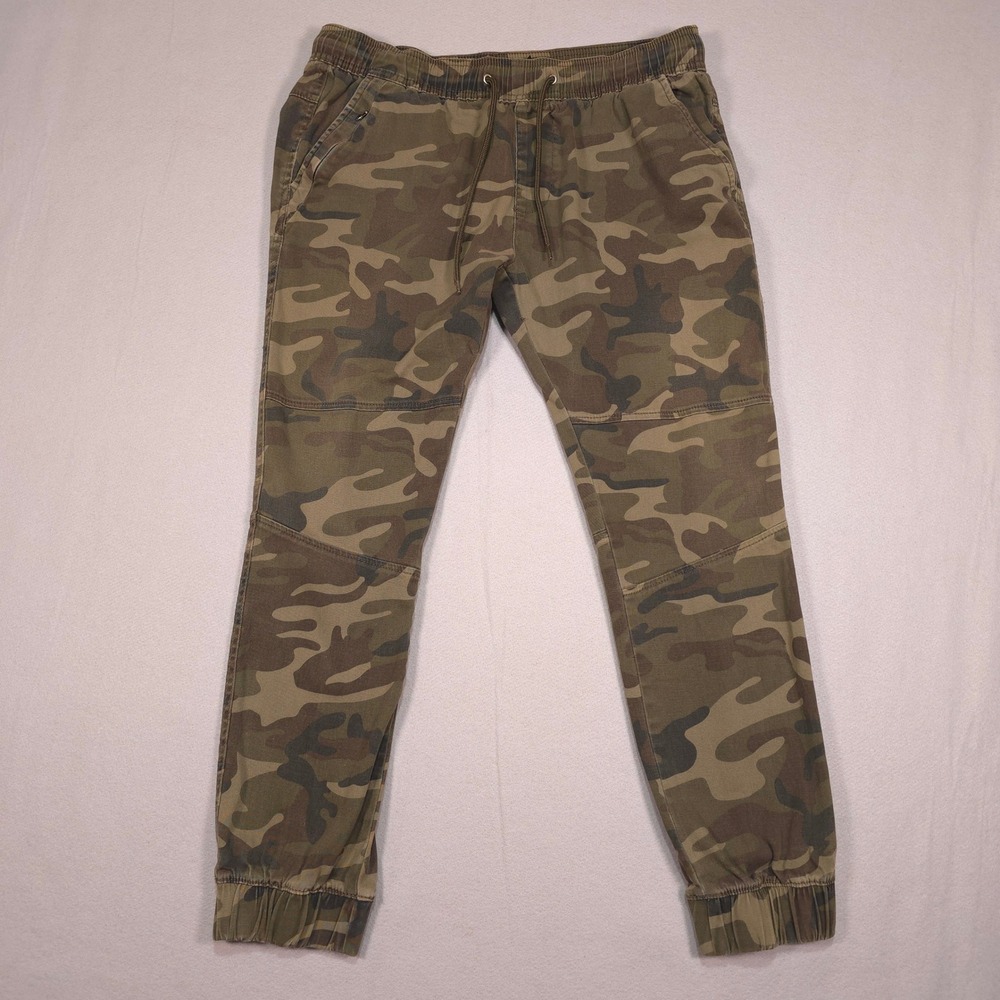 London Fog Collection Mens Camo Jogger Pants Green Brown M
